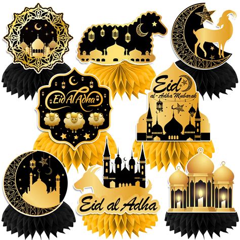 Eid Al Adha Decorations, 8 Pcs Eid Adha Decoration Honeycomb ...