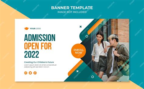 Premium Vector | School admission banner design template