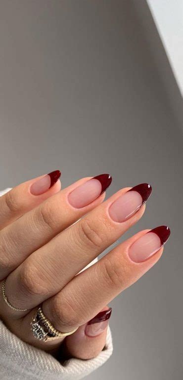 Maroon Color Tip Nails | Maroon French Tip Nails | French Manicure