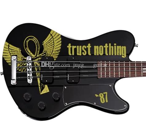Simon Gallup Ultra Spitfire Bass Gloss Black W/Simon Gallup Red Graphic 4 Strings Electric Bass ...