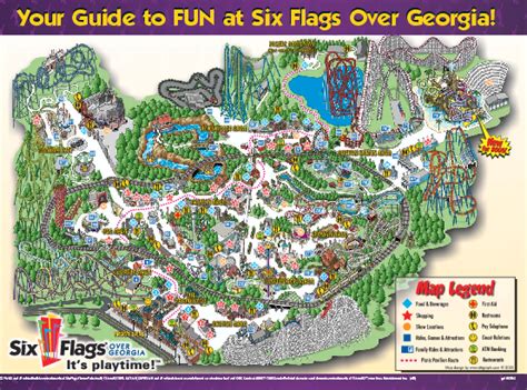 Six Flags Over Georgia Theme Park Map