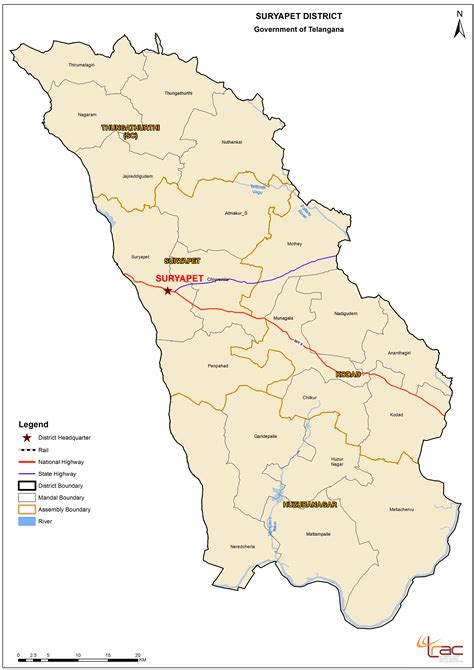 New Suryapet District Map, Mandals and Revenue Divisions in Telangana State 2016 – hello ap