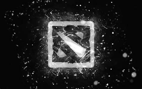 Download wallpapers Dota 2 white logo, 4k, white neon lights, creative ...