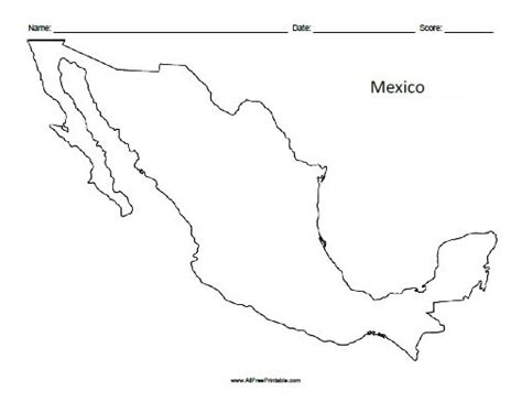 Mexico Outline Map – Free Printable