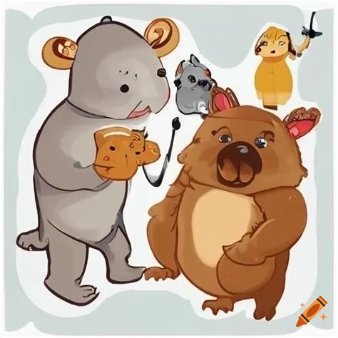 Funny animal stickers