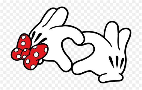 Mickey Mouse Glove Clipart Helping Hand - Minnie Mouse Heart Hands ...