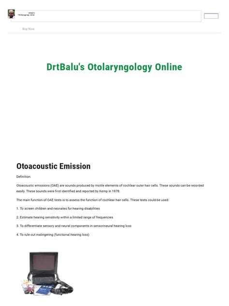 Assessing Cochlear Function Through Otoacoustic Emissions: A Guide to the Types, Recording ...