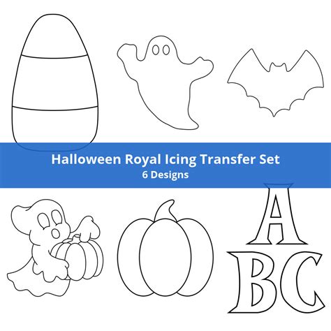 Halloween Royal Icing Transfer Set (6 designs) | JH Web Designer