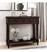 Amazon.com: Danxee Entryway Table with Solid Wood Legs Console Table with Drawers and Bottom ...