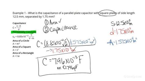 How to Calculate the Capacitance of a Parallel Plate Capacitor Given ...