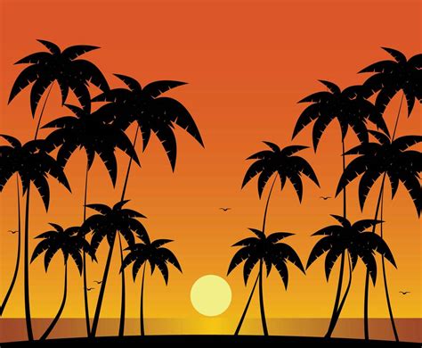 Free Palm Tree Silhouette Illustration Vector Art & Graphics | freevector.com
