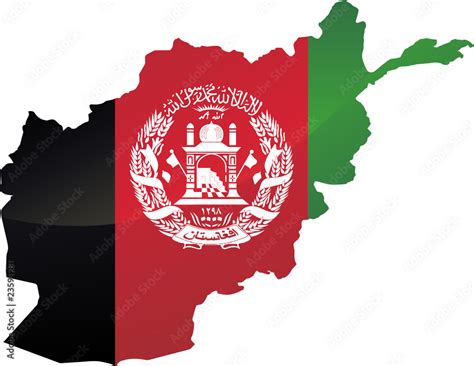 Carte de l'Afghanistan drapeau métal (détouré) Stock Vector | Adobe Stock