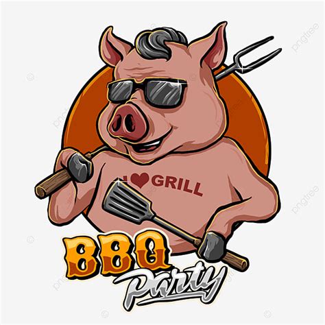 Barbeque Pig Clipart Hd PNG, Pig Mascot Barbeque Vector Design, Pig, Bbq, Grill PNG Image For ...