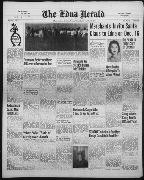 The Edna Herald (Edna, Tex.), Vol. 50, No. 1, Ed. 1 Thursday, November 3, 1955 - The Portal to ...