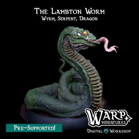 3D Printable The Lambton Worm by Warp Miniatures