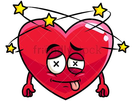 Beaten Up Heart Emoji Cartoon Vector Clipart - FriendlyStock