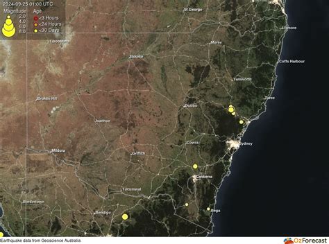 Oz Forecast - New South Wales Recent Earthquakes