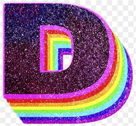 A letter layered rainbow glitter | Free PNG Sticker - rawpixel | Fonts alphabet, Rainbow glitter ...