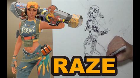 Drawing Valorant's Raze - YouTube