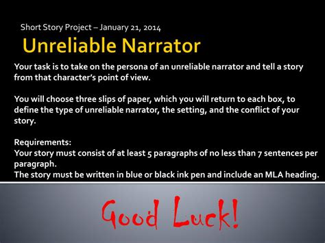 PPT - Unreliable Narrator PowerPoint Presentation, free download - ID:2611631