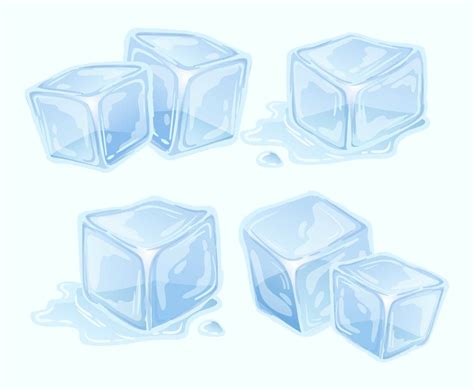 Melted Ice Cubes Vector Vector Art & Graphics | freevector.com