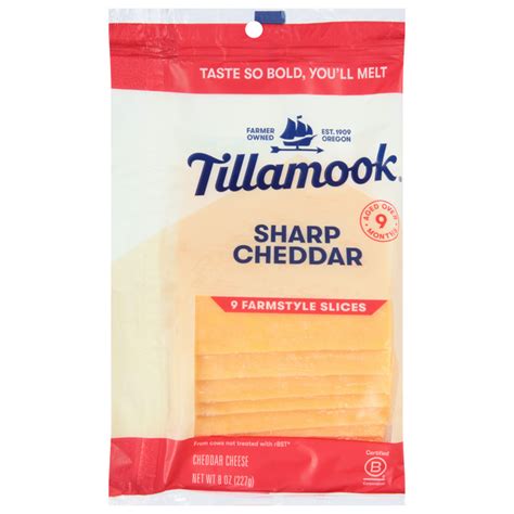 Save on Tillamook Cheddar Cheese Sharp Farmstyle Slices - 9 ct Order ...