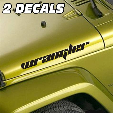 Jeep Wrangler Side Hood Decals 2 Piece Decal Set | Etsy