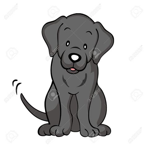 Cartoon Black Lab Puppy ~ Black Labrador Illustrations, Royalty-free Vector Graphics & Clip Art ...