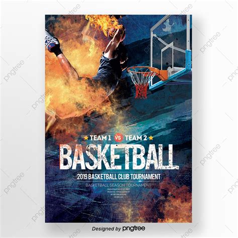 Cool Basketball Club Sports Poster Template Download on Pngtree