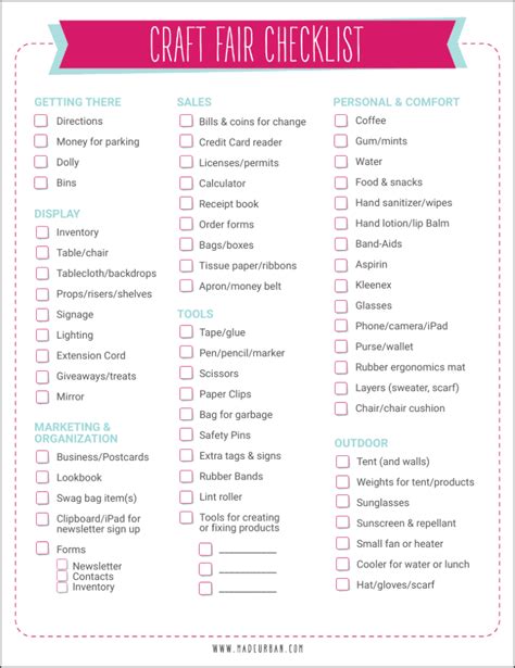 Free Craft Show Checklist (& Preparation Steps) - Made Urban