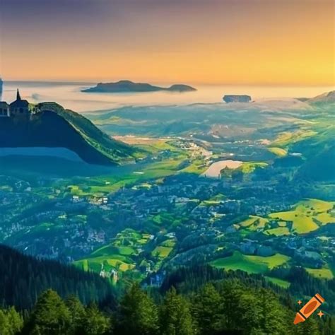 Captivating landscape of lush green hills in salzburg, austria