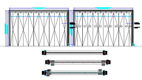 Folding door detail section dwg file - Cadbull