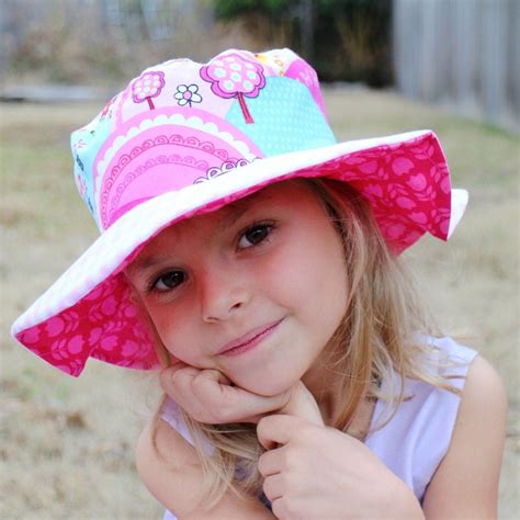 Little girl's sun hat wide brimmed uv protection hot