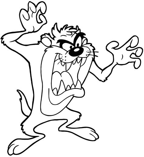 Taz Looney Tunes The Looney Tunes Show Yell Coloring Page – Wecoloringpage.com