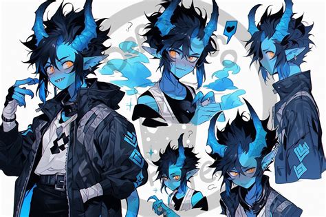 AI Adopt 47 Blue Demon Boy by DepressoandAnxietea on DeviantArt