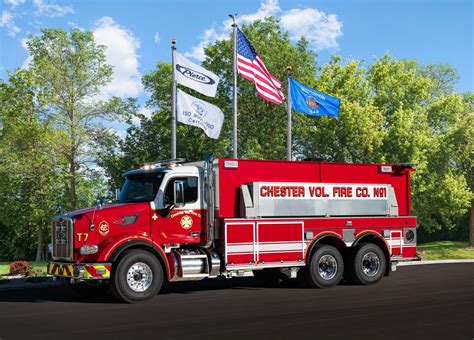 Pierce Fire Apparatus - Peterbilt Dry Side Tanker Remount delivered to Chester Township - FSS