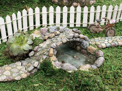 Miniature Pond With Stone Bridge Walkway Fairy Garden Bridge - Etsy