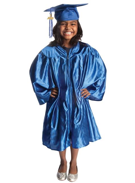 Budget Graduation Blue Shiny Preschool Cap and Gown Graduation Set ...