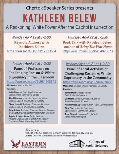 Kathleen Belew at EWU: April 19-22 - PJALS