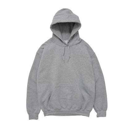Blank Hoodie Sweatshirt Color Grey Front View Stock Photo - Download Image Now - iStock