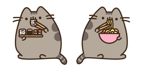 Pusheen Eating Sushi and Ramen Noodles | Pusheen, Pusheen cat, Sushi