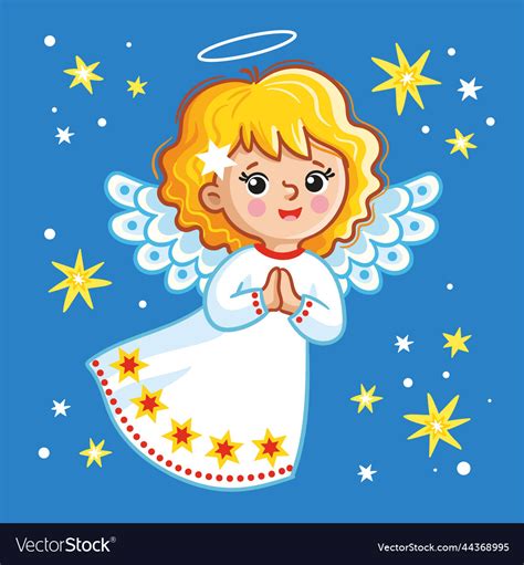 With christmas angel Royalty Free Vector Image