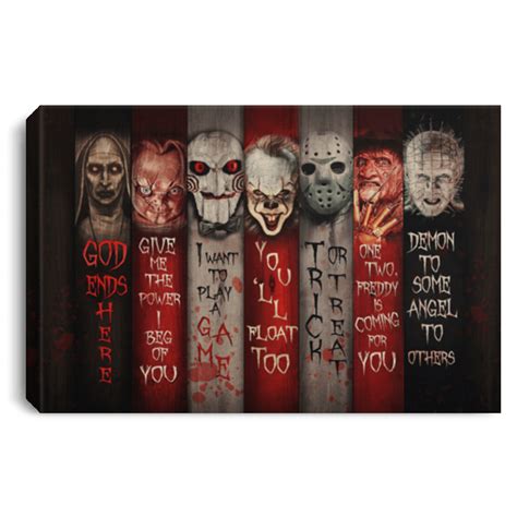 Halloween Movie Poster | Character Halloween Scary Nun Jason Penny Freddy Canvas | CubeBik