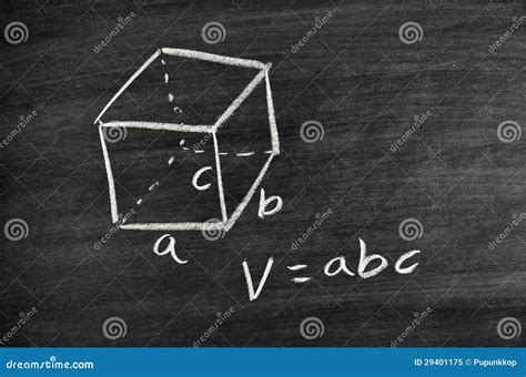 Cuboid volume formula stock image. Image of chalkboard - 29401175