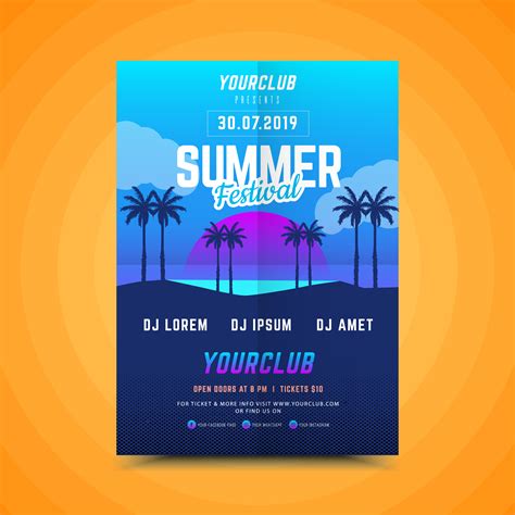 Summer Sunset party poster 664842 Vector Art at Vecteezy