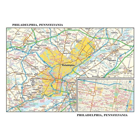 Philadelphia, Pennsylvania Wall Map by Globe Turner - The Map Shop