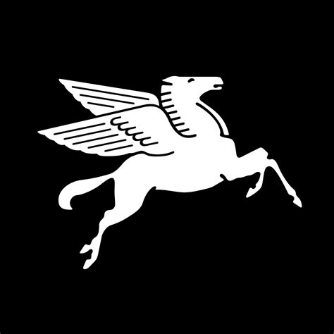 Mobil Pegasus Logo Black and White – Brands Logos