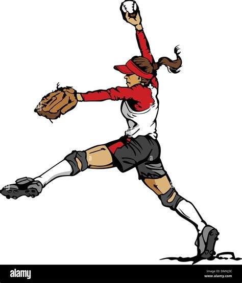 Fast Pitch Softball Pitcher Vector Illustration Stock Vector Image & Art - Alamy