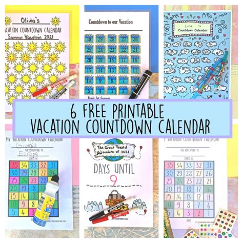 6 Free printable Vacation Countdown Calendars – Away we wander and ...