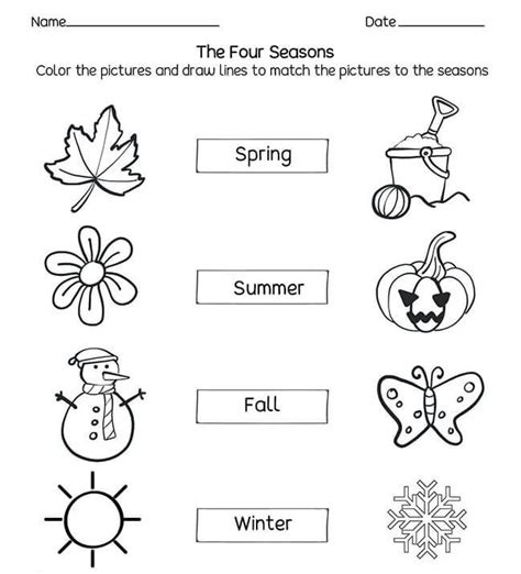 Free seasons worksheets for kindergarten أوراق عمل لفصول السنة ⋆ بالعربي نتعلم